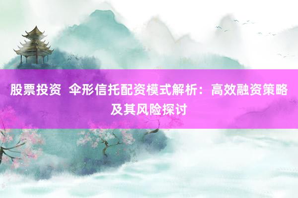 股票投资  伞形信托配资模式解析：高效融资策略及其风险探讨