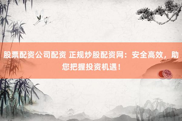 股票配资公司配资 正规炒股配资网：安全高效，助您把握投资机遇！