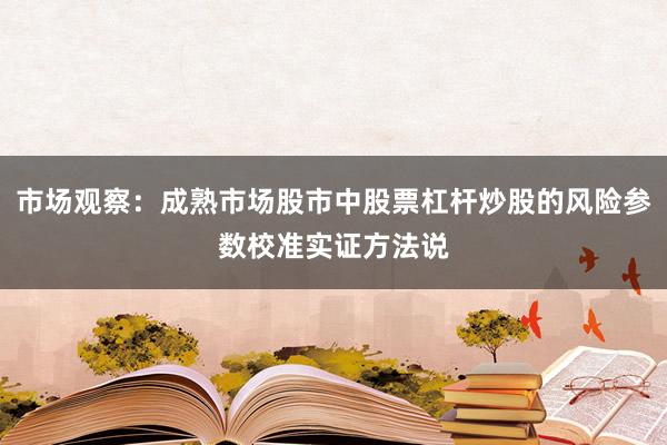 市场观察：成熟市场股市中股票杠杆炒股的风险参数校准实证方法说