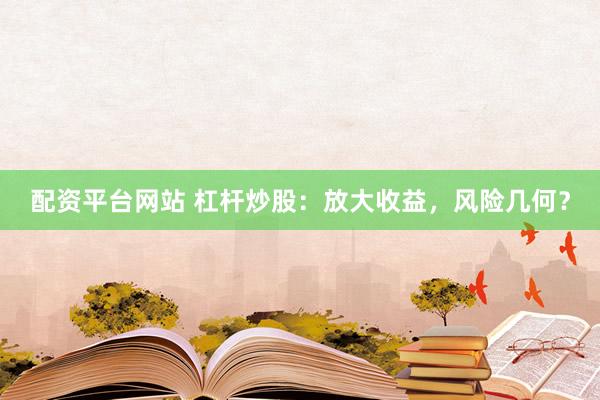配资平台网站 杠杆炒股：放大收益，风险几何？
